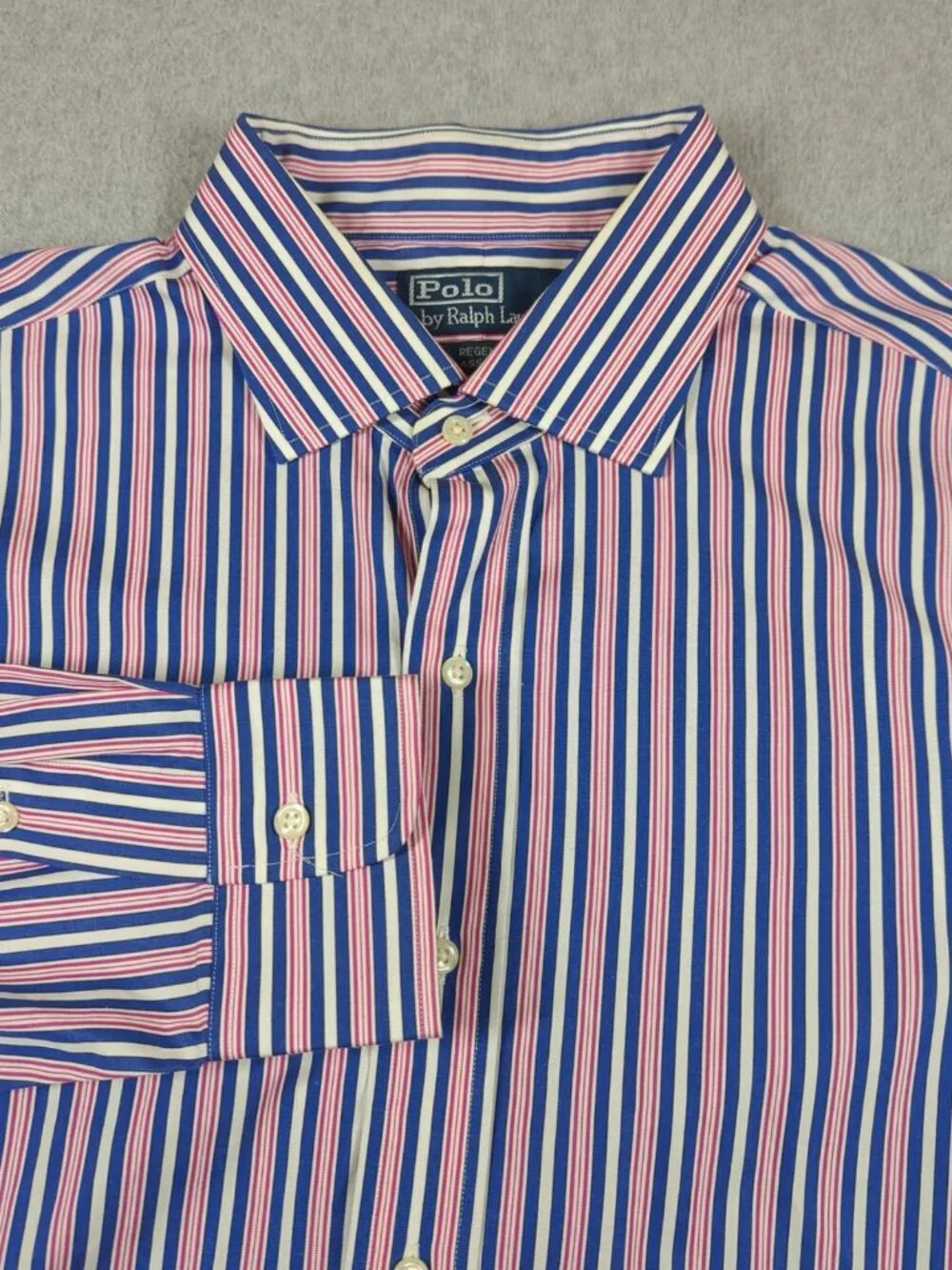 Vintage Polo Ralph Lauren Shirt Men's 17.5 Striped Regent Classic Fit Button Up